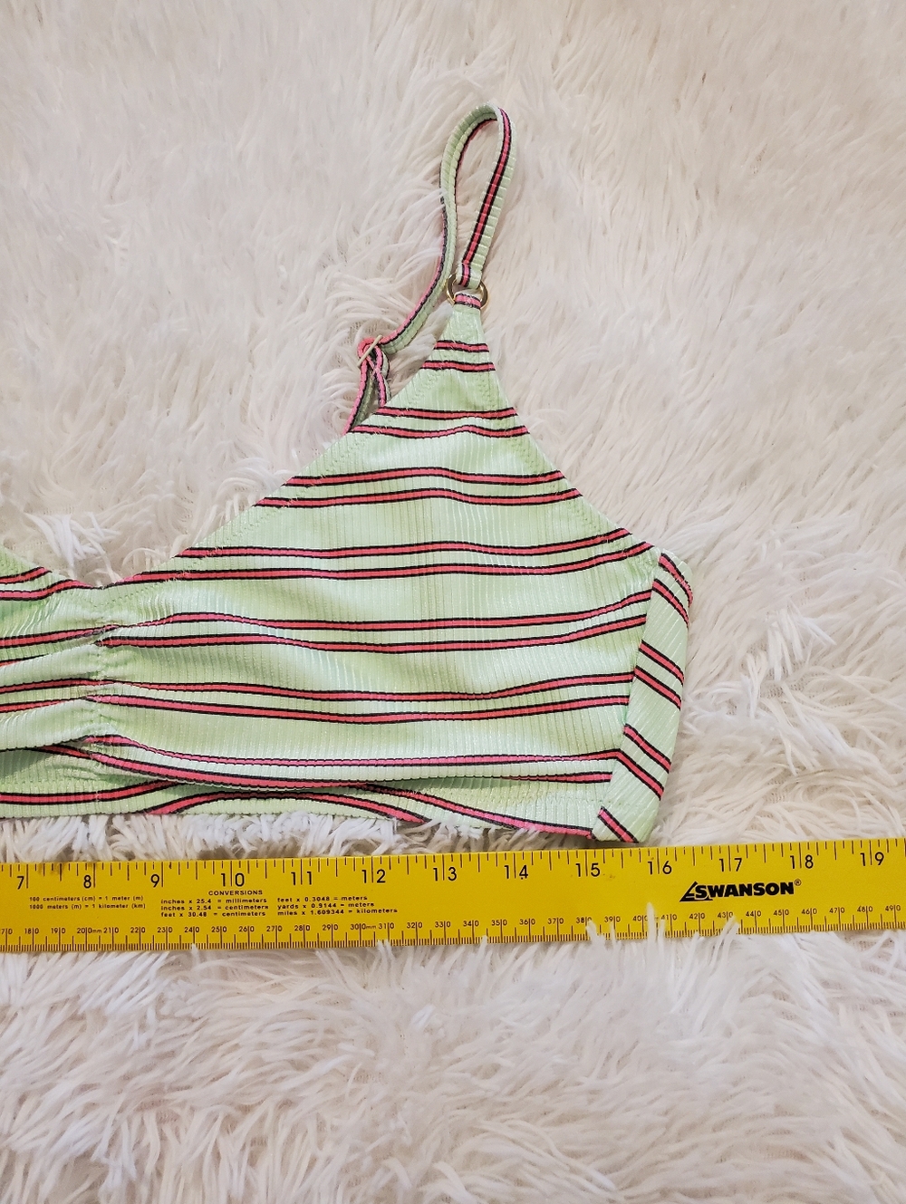 aerie Mint Green Striped Bikini Top - Picture 5 of 8